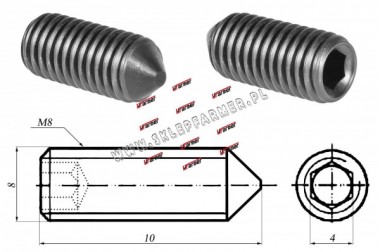 WKRT USTALAJCY M8X10 H45 914 / 4027 /STOEK/